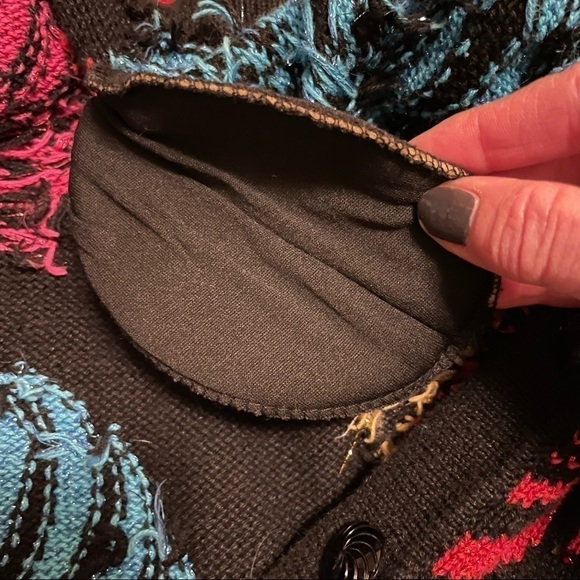 Vtg Design Options Sweater Phillip Jane Gordon Cardigan Colorful Swirls Size L - Picture 11 of 12